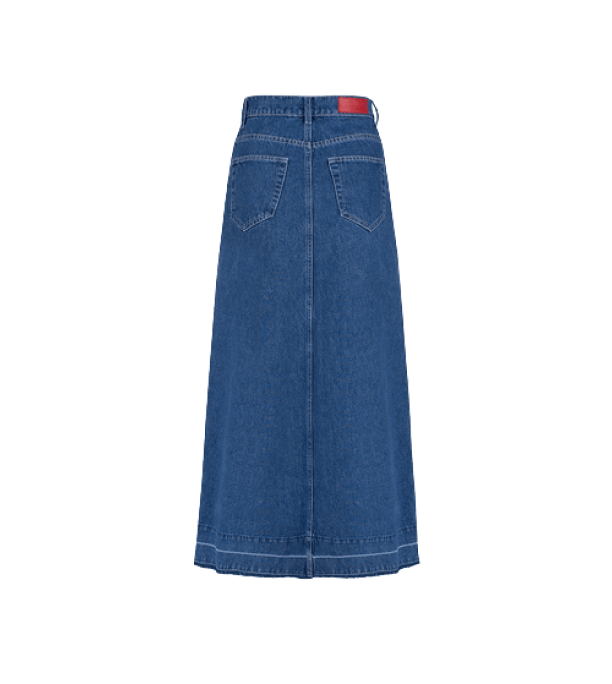 Denim midi skirt, back